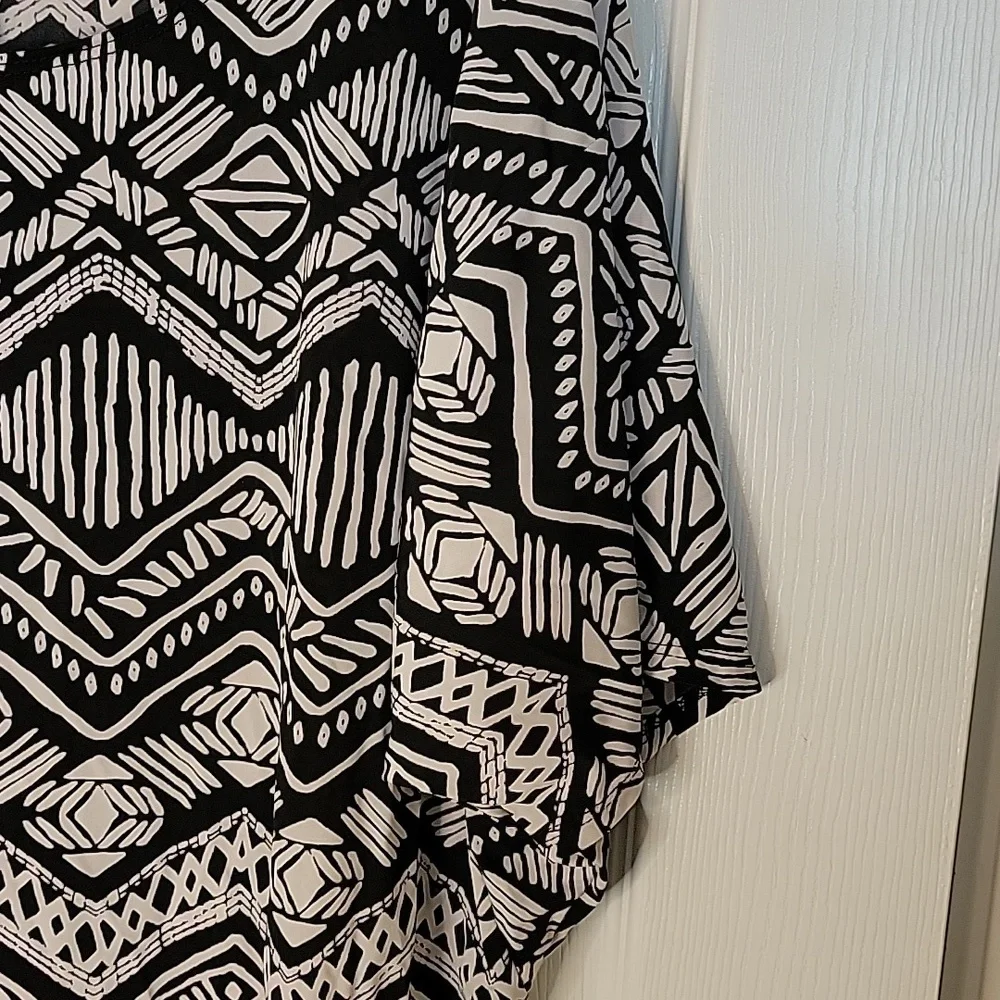 Shannon Ford New York Blouse Black White XL New Short Sleeve